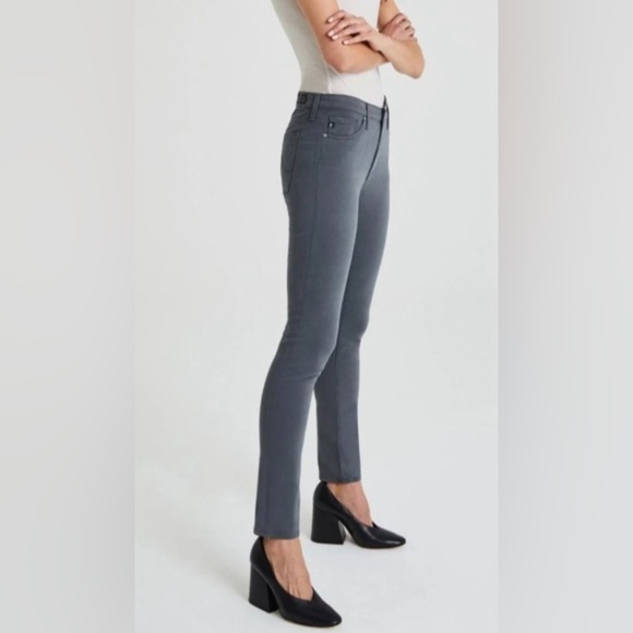 Adriano Goldschmidt Prima cigarette Ankle Gray Coated Denim Jeans size 28 - Picture 1 of 12